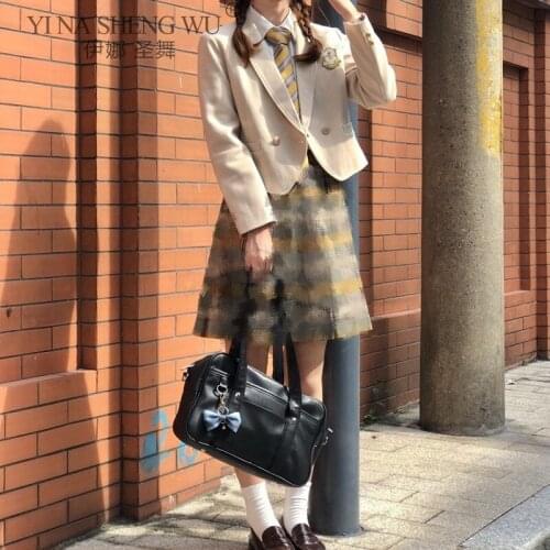 New Female Spring Autumn Solid Color Suits Blazer Long Sleeve Jackets Short Outwear For JK School Uniform Girl Students Clothes