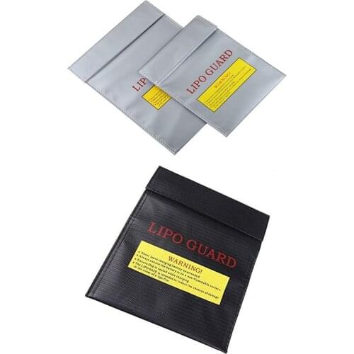 Black Silver Fireproof Explosion-Proof RC LiPo Battery bag Li-Po Safety Guard bag Safe Bag Charging Sack Pouch 18*23cm 23*30cm