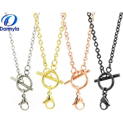 Wholesale 10pcs/lot 45cm Stainless Steel Toggle Clasp Chain Jewelry LSCH16