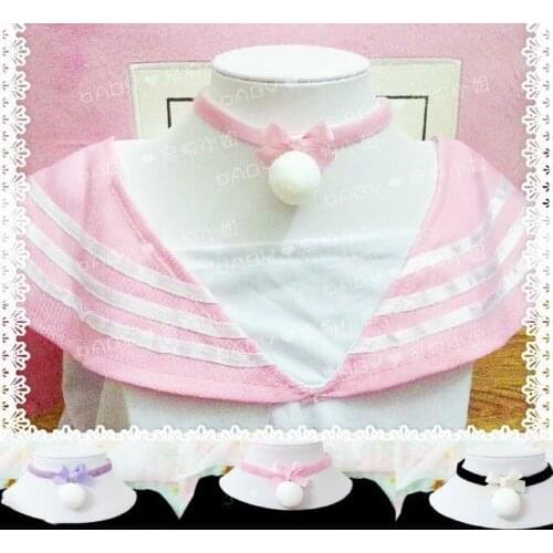 Super Cute Lolita Harajuku Rabbit Bunnys Tail Necklace Fur Ball Pendant Kawaii Pink Black Purple Cosplay