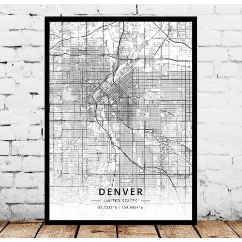 Denver CO Colorado USA United States of America Map Poster