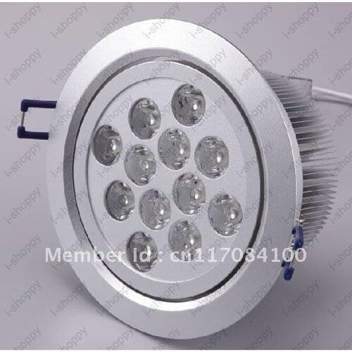 12W High power 12 LED Recessed Ceiling Down Cabinet Light Fixture Downlight Spotlight Bulb Lamp Warm/Pure White