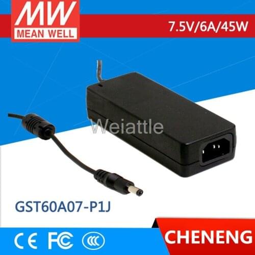 MEAN WELL original GST60A07-P1J 7.5V 6A meanwell GST60A 7.5V 45W AC-DC High Reliability Industrial Adaptor