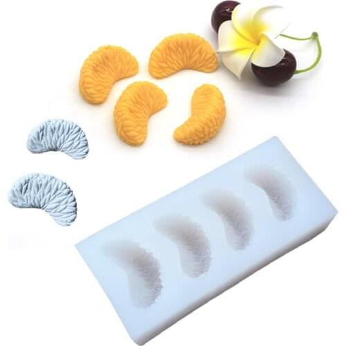DIY Fruit Cake Aromatherapy Candle Mold 4 Holes Multi-Mode Semi-Round Orange Petal Molds Handmade Soap Oil Soaps Mold Silicone