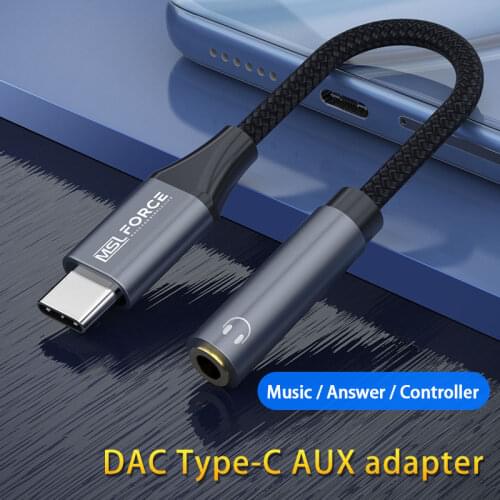 Hifi Digital Audio Converter DAC USB TYPE-C to 3.5mm Headphones Jack Aux Adapter Decoder for Ipad Pro 2020 OnePlus 8 Mate 10