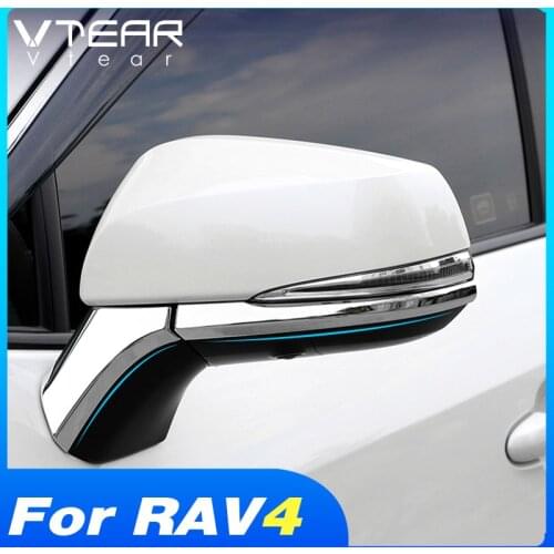 Vtear For Toyota RAV4 2019 2020 Accessories ABS Chrome Car Rear View Side Mirror Decoration Cover Trims Exterior Modification
