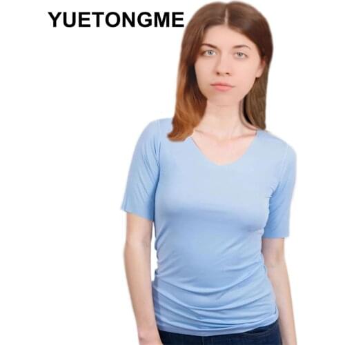 YUETONGME 2021 Shirt Women Fashion Summer 1/2 Sleeve Shirt Elegant Ladies Tops BTL0773