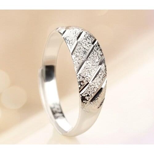 WYJZY Womens sterling silver engagement opening ring womens fashion twill design wedding ring anniversary gift jewelry