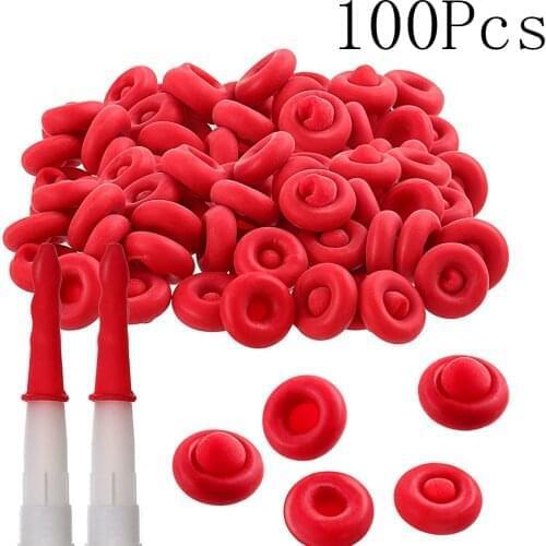 100Pcs/Set Caulk Cap Red Saving Cap Sealer Saver Open Caulking Tube For Sealing And Preserving Eropper Latex Cap Sheath