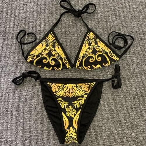 Fashion Women Beach One Set Bikini Underwear Swimwear Women Swimsuit Sexy Bathing Suits Sexy Flower Print Swimsuits