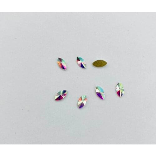 3x6mm Sharp Marquise Shape Nail Decoration Nail Art Rhinestone Non Hot fix Glue On Stones