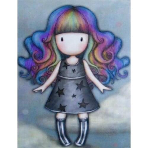 5D DIY Diamond Painting Kits Cartoon Little Girl Doll Full Round Square With AB Drill Embroidery Mosaic Home Decor