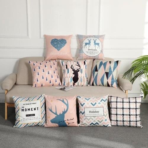 40cm 45cm Ins Velvet Simple Nordic Living Room Sofa Cushion Pillow Window Cushion Geometric Pattern Home Textile
