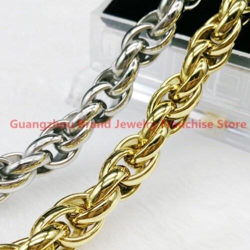 Top Quality 7-40" New Fashion Jewelry 316L Stainless Steel Silver Or Gold color Heavy Chain Neklace For Men Boy 9/11mm