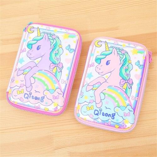 Pencil Cases Piornik Back To School Supplies Stationery Case Kawaii Unicorn Astuccio Scuola Estojo Trousse Scolaire Fille Cute