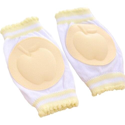 Children Yellow Knee Pads Cozy Cotton Breathable Sponge Child Learn To Walk Best Protection 1Pair Baby Kneepad