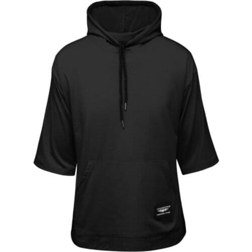 Fashion Mens T-shirts Hooded Summer Casual Solid Short Sleeve Tees Shirts Hip Hop Streetwear Tops Male T-shirts