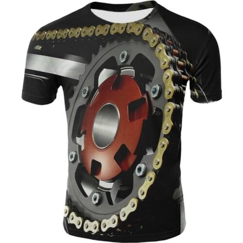 3D printed T-shirts best-selling mens and womens T-shirts Mechanical gear/camouflage/motorcycle series Punk casual T-shirts