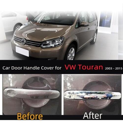 KARCNG 7pcs/set Car door handle cover stainless steel Chrome decorative sticker for Volkswagen VW Touran 2003 - 2015