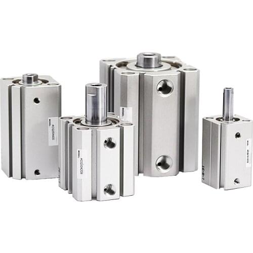 China ACQ16 Bore 16mm Stroke 5-50mm Piston Compact Pneumatic Air Double Acting Cylinders