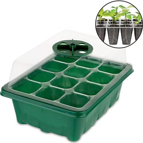 12 Cells Hole Nursery Pots Plant Seed Box Tray Insert Seeding Case Plastic Plant Seeds Growing Box Base Garden Grow Box