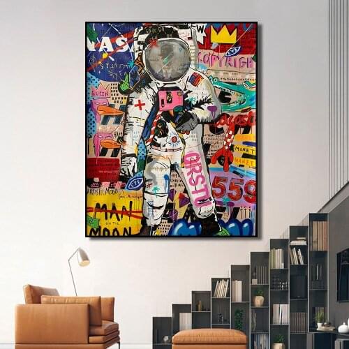 Space Astronaut Poster Painting On The Wall Pop Art Picture Prints Abstract Fashion Room Decor Paintings Interior Decor