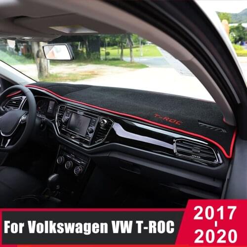 Car Dashboard Cover Mat For Volkswagen VW T-ROC T ROC A11 2017 2018 2019 2020 Auto Non-slip Sun Shade Pad Carpets