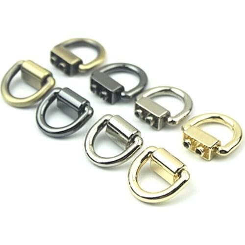 Metal Round Ring Strap Connector Hang Buckle Stud Side Clip Bag Screw Nail Rivet DIY Purse Leather Accessories