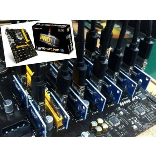 BIOSTAR TB250-BTC PRO Motherboards 12PCIE B250 LGA 1151 DDR4 ATX BTC Mining Motherboard (alternative H81 BTC PRO TB85 H81)