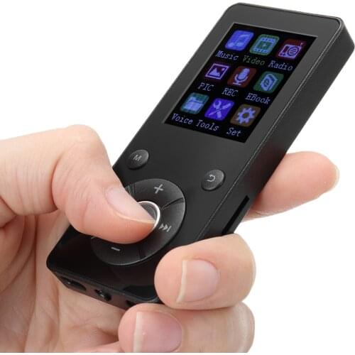 Fashion Mini MP4 Player bluetooth TF Card Music FM Speaker Portable Student Audior Video Devices 32GB Black Metal MP4 Player