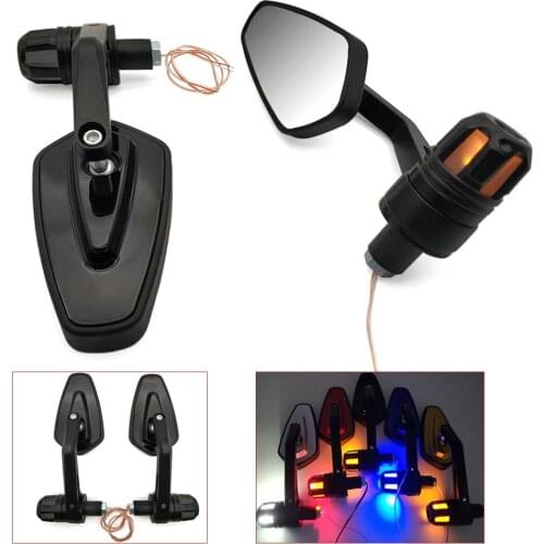 Motorcycle 22mm Rearview Handle mirror With LED Turn signal Side Light For Honda cbr 600rr 600 rr 1000rr 1100xx 1100 xx 929