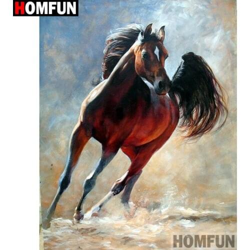 HOMFUN Full Square/Round Drill 5D DIY Diamond Painting " horse" Embroidery Cross Stitch 5D Home Decor A01464