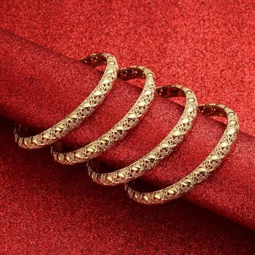 New Gold Color Middle East Africa Jewelry Ethiopian Bracelet Dubai Bangles for Women Wedding Gifts