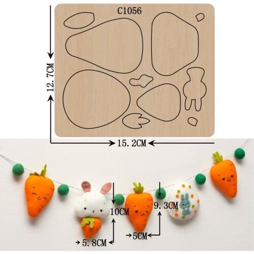 New Carrot, rabbit Wooden die Scrapbooking C-1056 Cutting Dies Multiple sizes