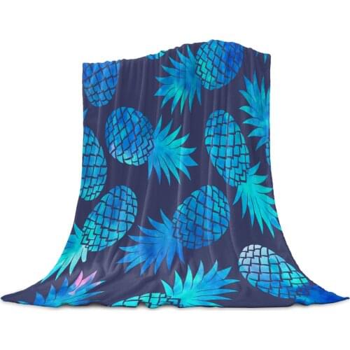 Living Room Sofa Blanket Pineapple Blue Texture Children Soft Throw Blanket Travel Airplane Hotel Portable Warm Thin Blanket