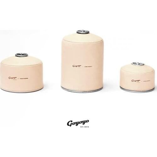 Outdoor Camping Handmade Vegetable Tanned Leather G3 G2 G5 Gas Tank Fuel Canister Cylinder Cover Retro Picnic Lampshade