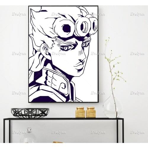 Floating Frame Anime Poster Jojo Bizzare Adventure Painting Poster And Print On Canvas Wall Art Pictures Boy Living Room Decor