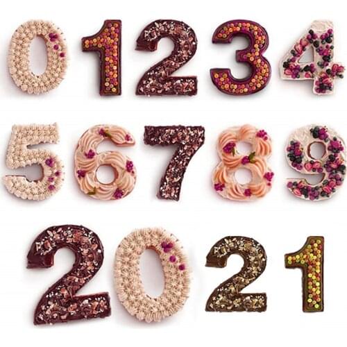 PET Plastic Cake Mold Numbers Heart-Shaped Pastry Decorating Tools Anniversary Valentines Day Birthday Dessert Baking Mould