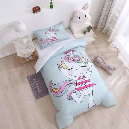 Cartoon Pony Pattern Childrens Bedroom Duvet Cover (including Pillowcase) Single/double/queen 2/3PS For Boys And Girls