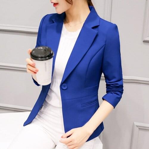 Casual Long Sleeve Blazer Classic Women Blazers and Jackets Top Office Lady Casual Suit Cardigan Coat Spring New