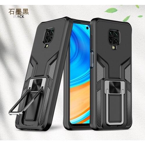 Shockproof Armor Case For Redmi Note 9 Pro Max Magnetic Ring Stand Bumper Silicone Hard PC Phone Back Cover For Redmi Note 9s