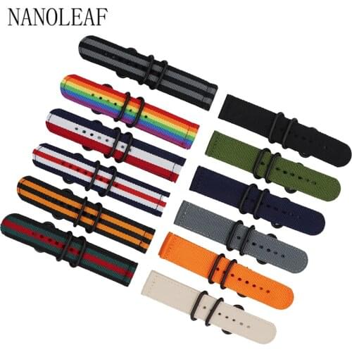 Two-Piece Quick Release Watch Strap for Men Women Premium Nylon NATO Watch Band with Black Stainless Buckle 18mm 20mm 22mm 24mm