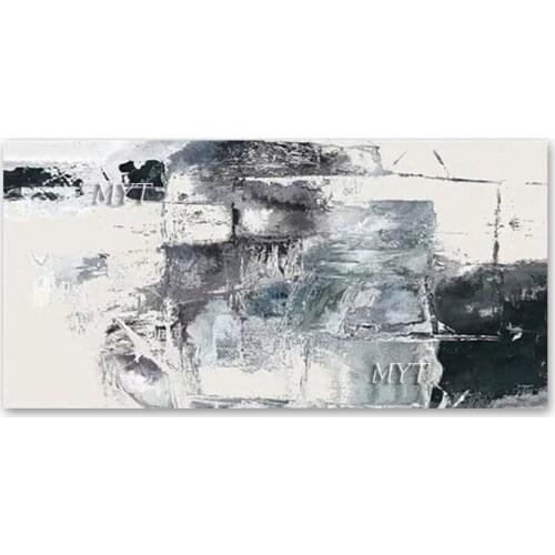 Modern Living Room Decorative Black And White Acrylic Abstract Oil Painting No Frame Wall Hanging Art Canvas Artwork As Gift