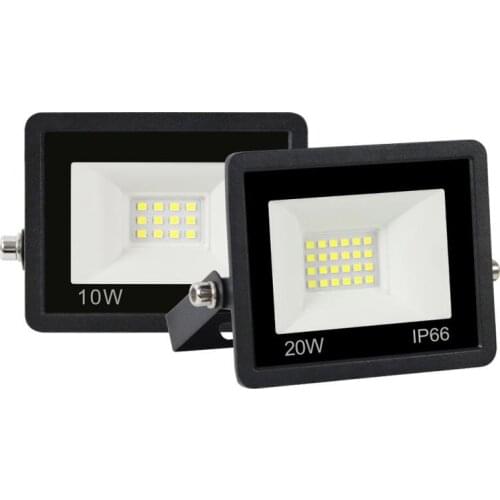 LED PIR Motion Sensor Floodlight For Outdoors Wall 220V White Or Black 100W 50W 30W 20W 10W Waterproof Lamps Garden Spotlight