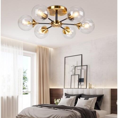 LED Modern Ceiling Chandelier Smoke Grey/clear Glass Dining Room Bedroom Pendant Lamp Home Deco Hanging Light Fixtures