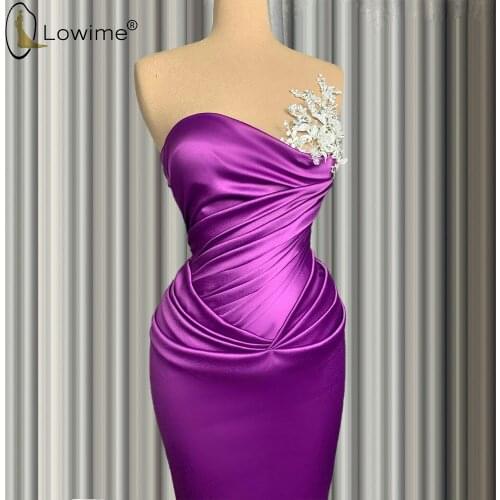 Formal Dress Purple Mermaid Evening Dresses 2020 Sweetheart Neck Applique Floor Length Long Robes Party Dress