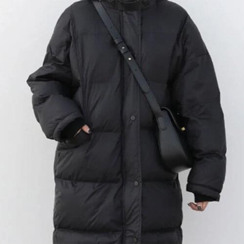 Cotton clothes womens winter 2021 new cotton coat jacket black bread clothes loose and thick mid-length