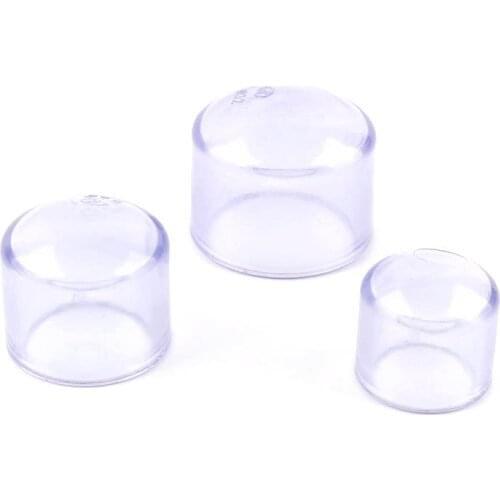 1pc Inner Dia 20/25/32mm PVC Transparent Pipe End Blue Plastic Tube End Pipe Fittings for Garden Irrigation PVC Pipe End