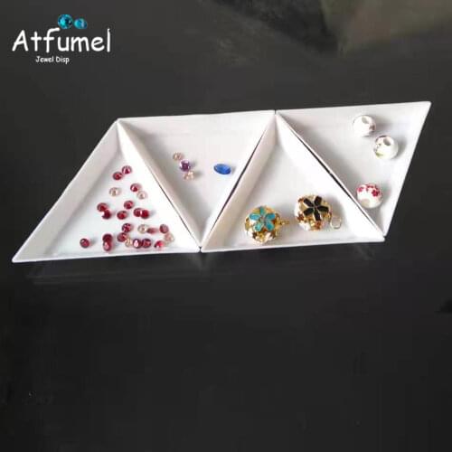 10Pcs /5Pcs Plastic Manicure Tools Accessory Tray Triangle Nail Tray Nail Art Rhinestone Bead Crystal Sorting Storage Plate