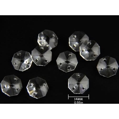 14MM 600pcs Crystal Octagon Beads In 3 holes High Quality Crystal Garland chain Tree Flower Home Decoration